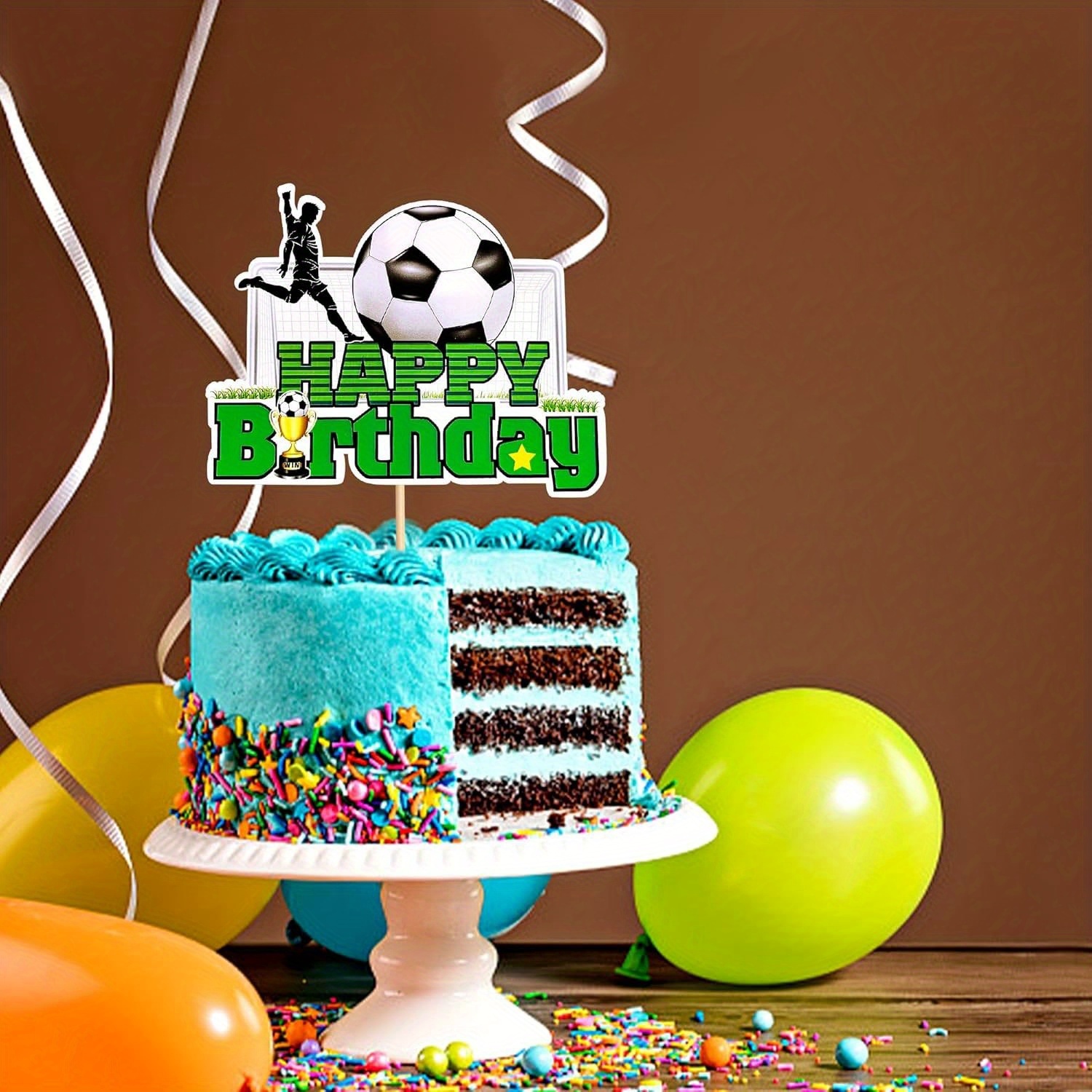 1pc Of Football-themed Birthday Cake Decorations - Cupcake Picks And Cake Toppers Featuring A Football Player, Perfect For -themed Baby Shower Or Birthday Celebration