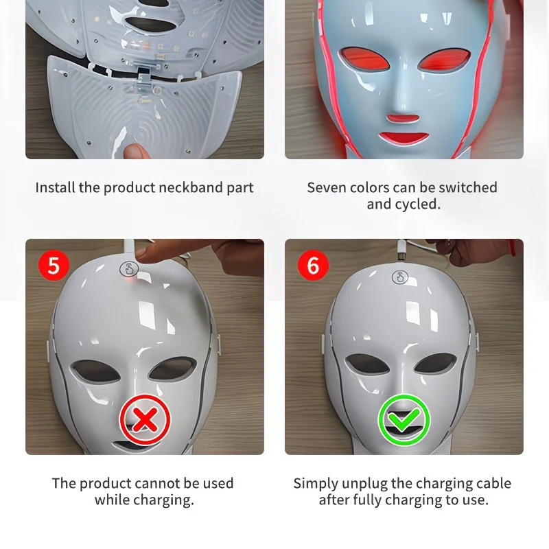 7 Color LED Facial Beauty Device for Face and Neck Care – detail 1