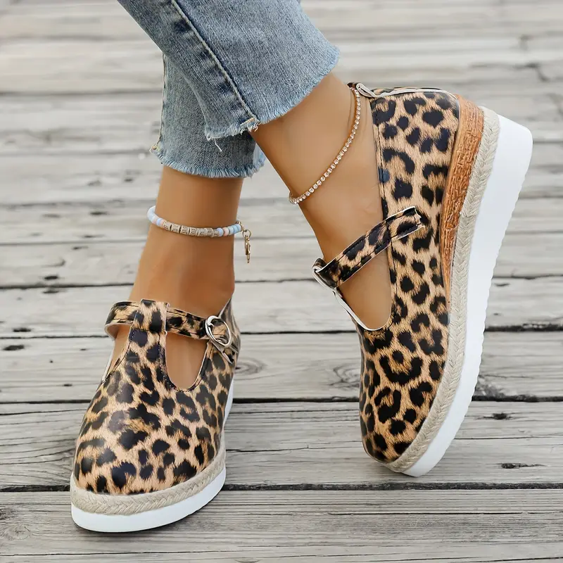 elegant womens leopard print loafers lightweight slip on casual shoes with for details 5