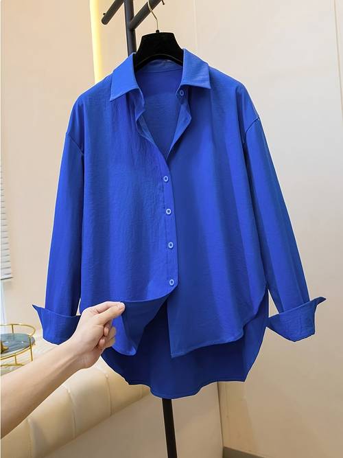 womens classic long sleeve button shirt