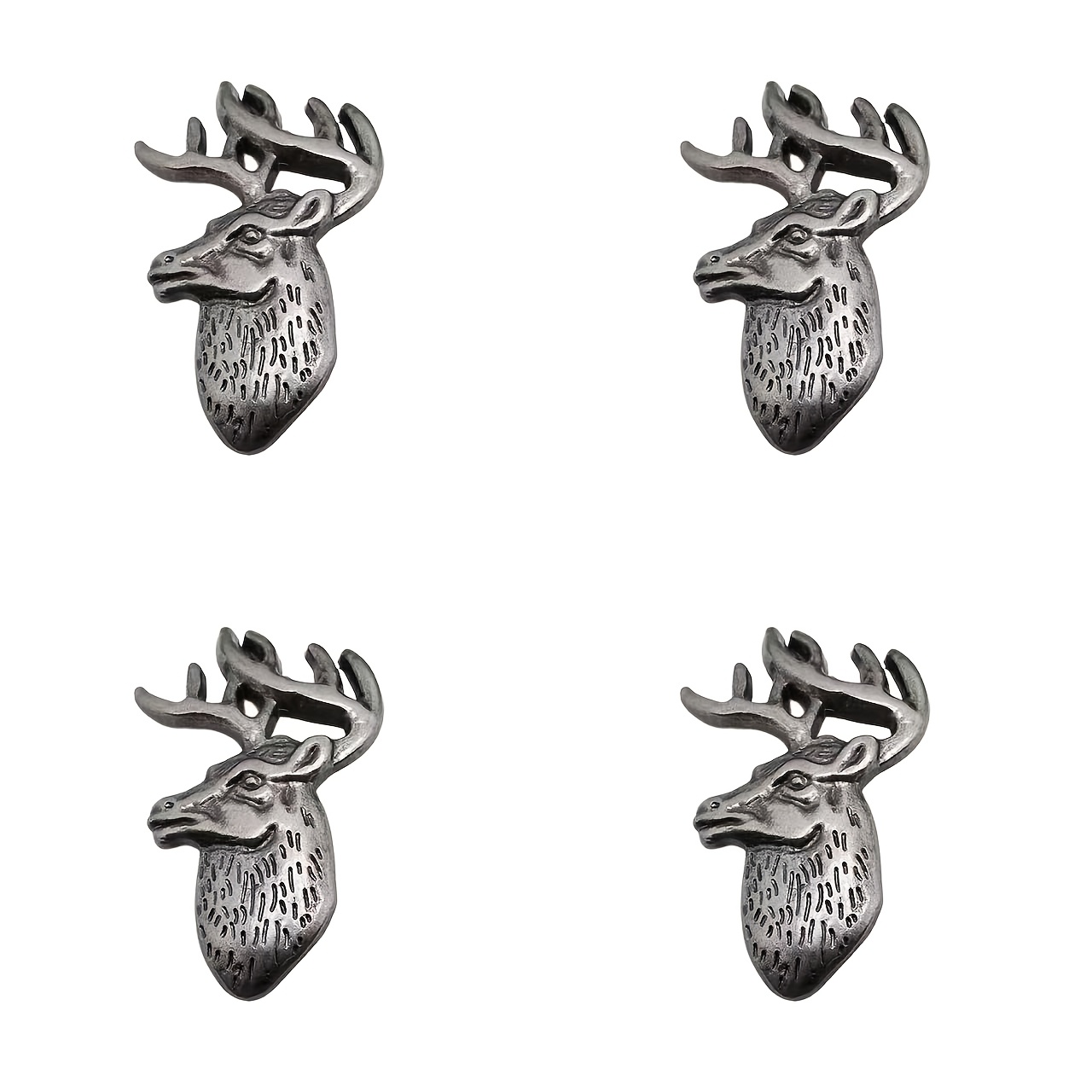 TEMU 4pcs Vintage Silvery Rivets, Alloy Diy Craft Accessories With Exquisite Design, Suitable For Faux Leather And Textile Projects