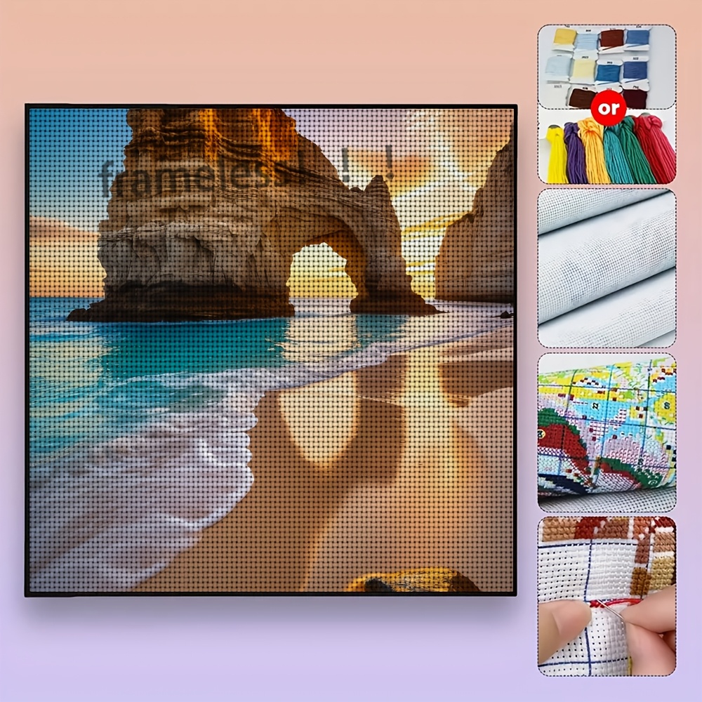 Coastal Arch Sea Beach Theme Cross Stitch Kit