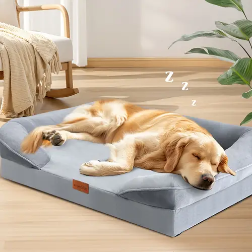 dog beds large sized dog memory foam large dog bed with sides non slip bottom large pet bed with washable removable cover grey room decor mothers day
