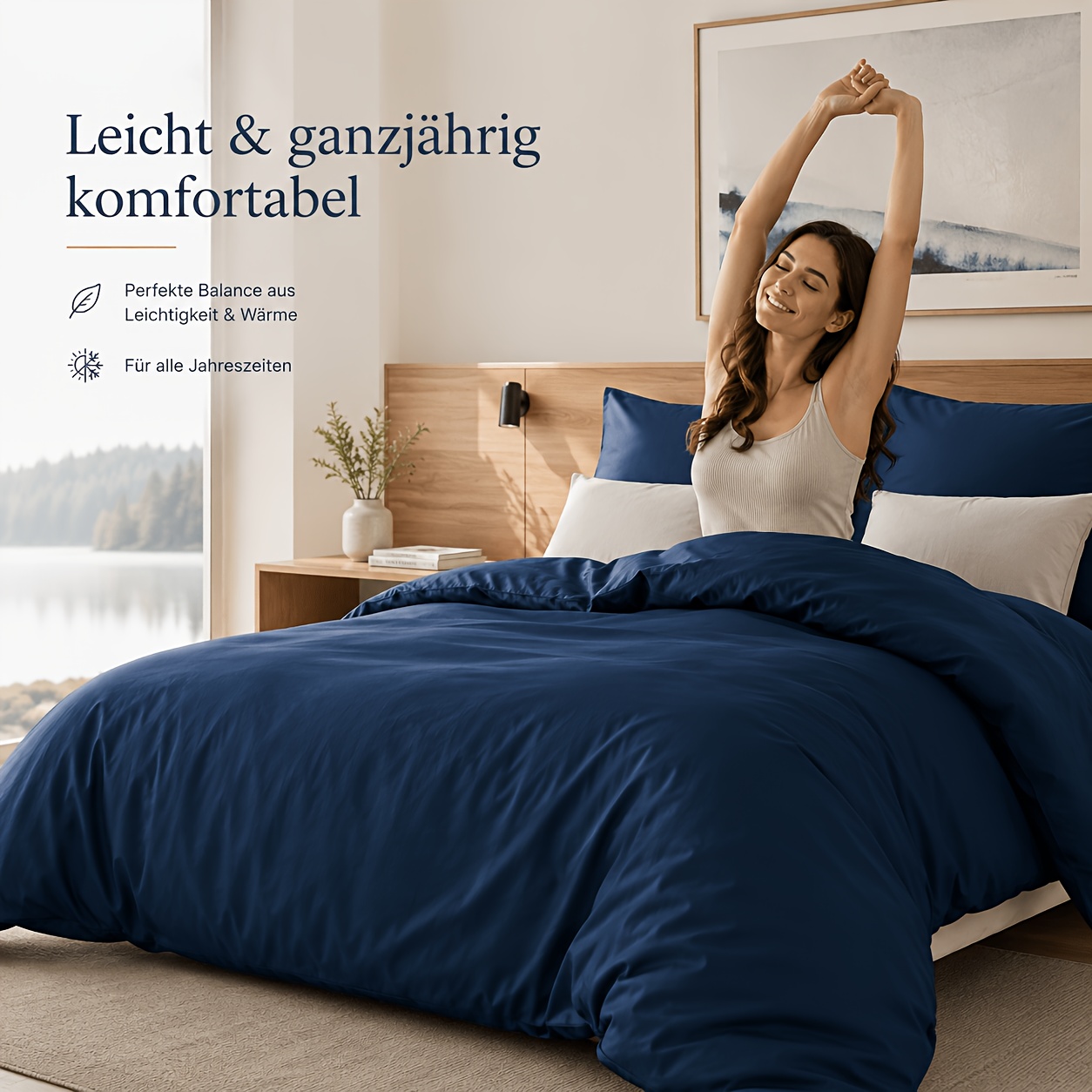 Image of Luxury 100% Duvet Cover Set, 2/3pcs Hotel- Bedding, Smooth Breathable Skin-friendly Fabric, Summer-friendly , Includes Pillowcase, Zipper, Machine Washable, -tex Certified Solid Color Bed For