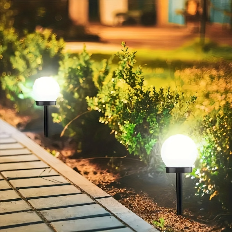 3pcs led solar lawn lights white wave ball lawn light community park villa garden lighting decorative lights 3