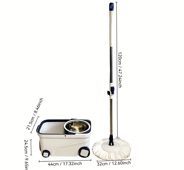 1pc rotating mop and bucket set   with 4 wheels liquid dispenser wringer set 360 degree rotating mop bucket floor cleaning and mopping system household rotating mop lazy mop dust mop suitable for   wet and dry cleaning cleaning supplies details 9