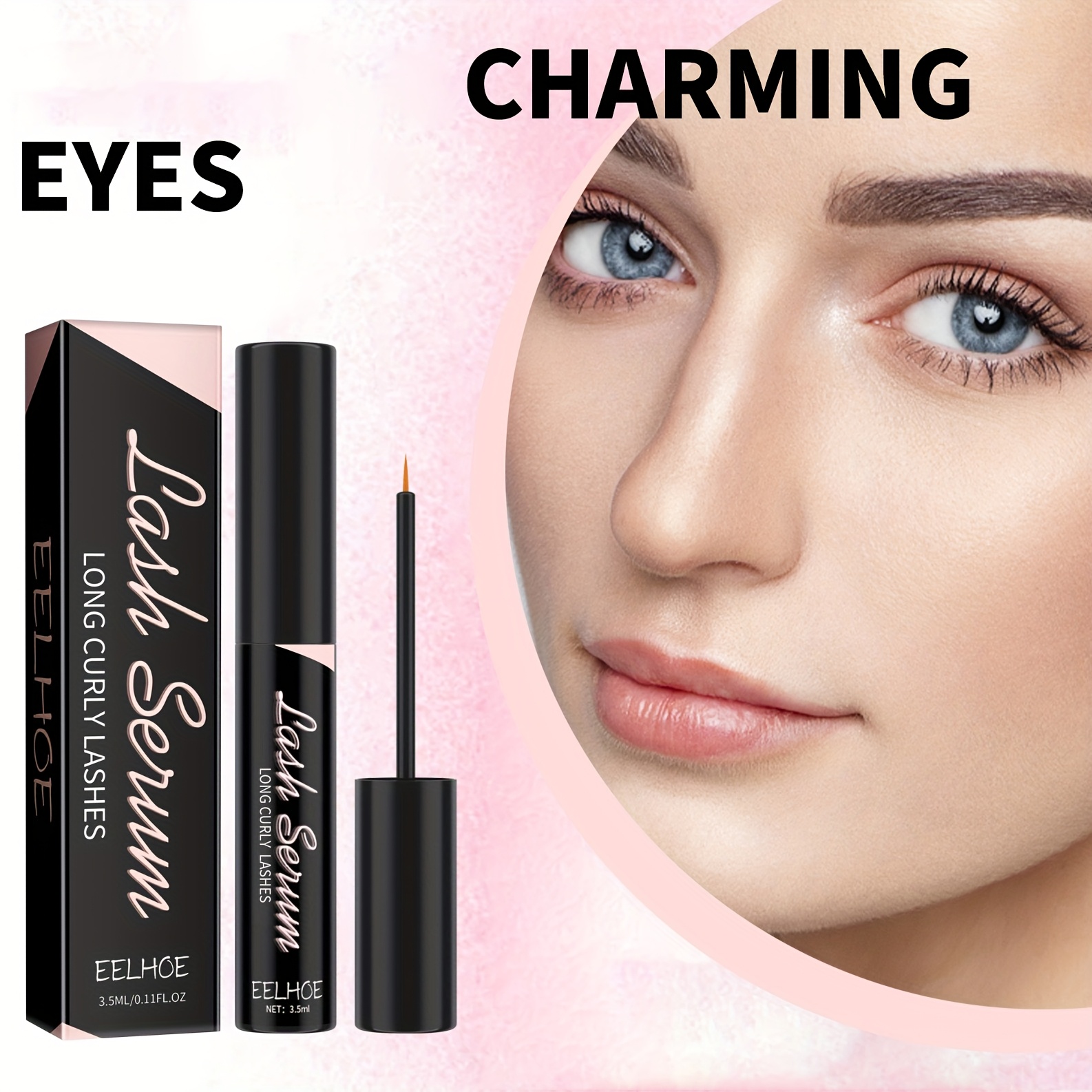 Moisturizing Eyelash Serum, Equipped With A Lash Brush, Apply It To The Eyelashes To Make Them Look Better. It Is Water-resistant And Doesn't Smudge Easily. Suitable For All Skin Types. It Is Gentle On The Skin And Non-irritating. 3.5ml/ 0.11fl.oz