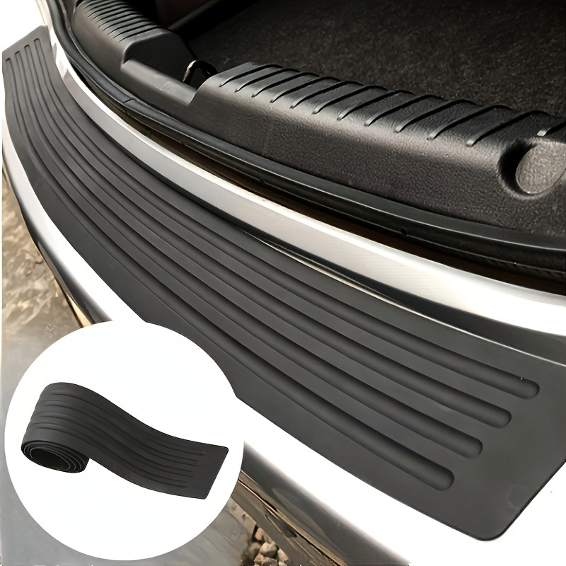 

1pc Durable Rubber Car Rear Bumper Protector - Easy Install, Scratch-resistant Trunk Door Sill Guard For Enhanced Vehicle Protection