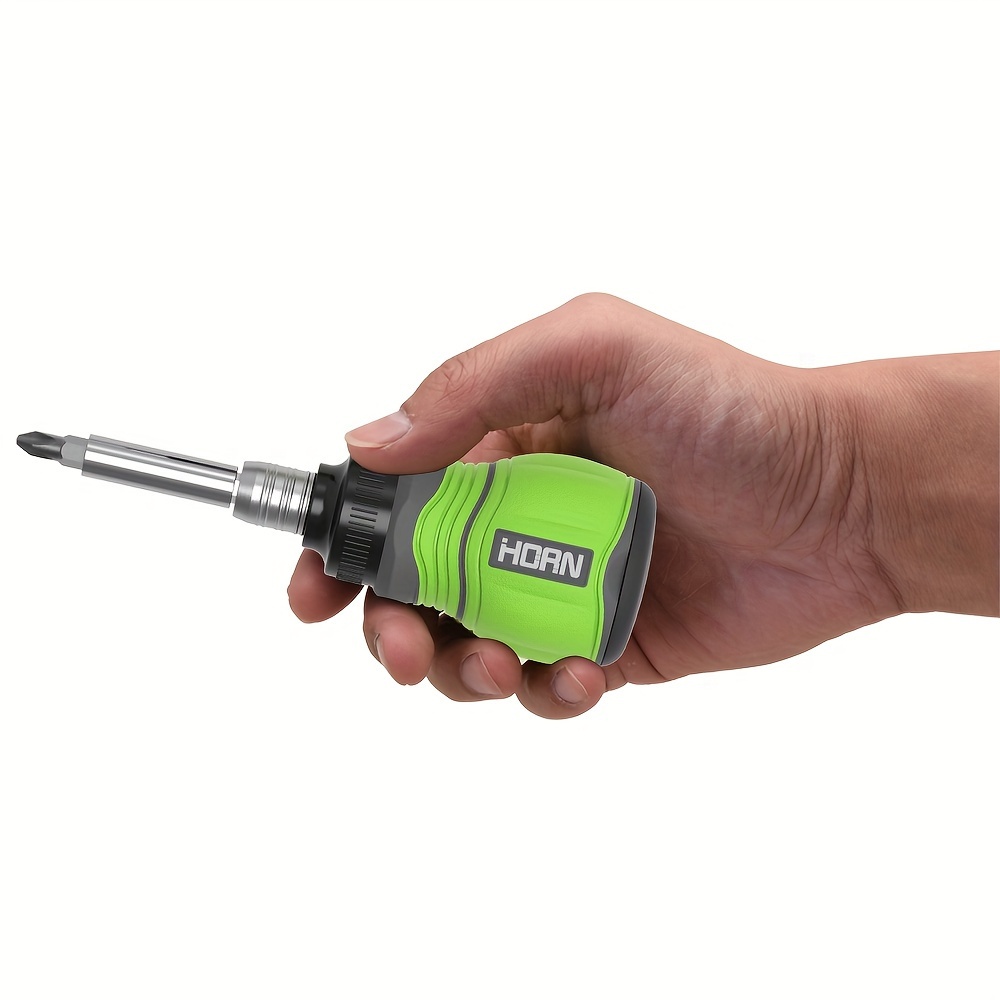 horn 11 in 1 multi function magnetic screwdriver set chrome vanadium steel rust resistant retractable with non   flat phillips hex head styles for home office indoor use orange green Product details 5