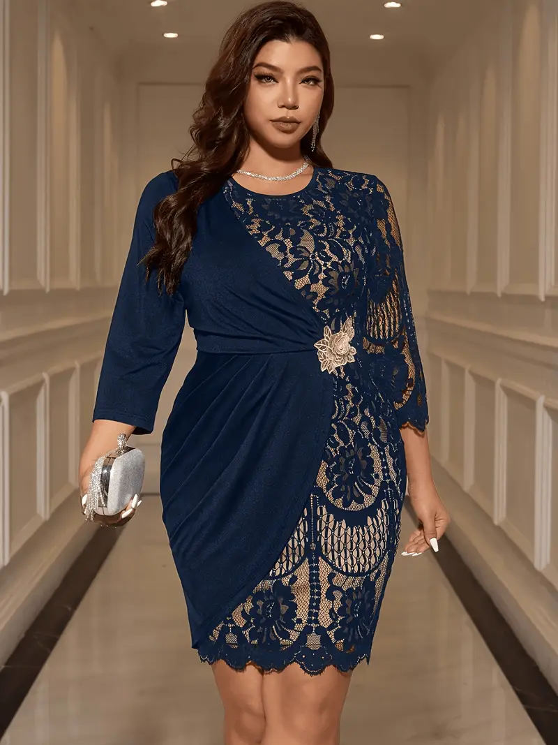 plus size stretch lace dress Jessica London Women's Plus Size Stretch Lace Maxi Dress