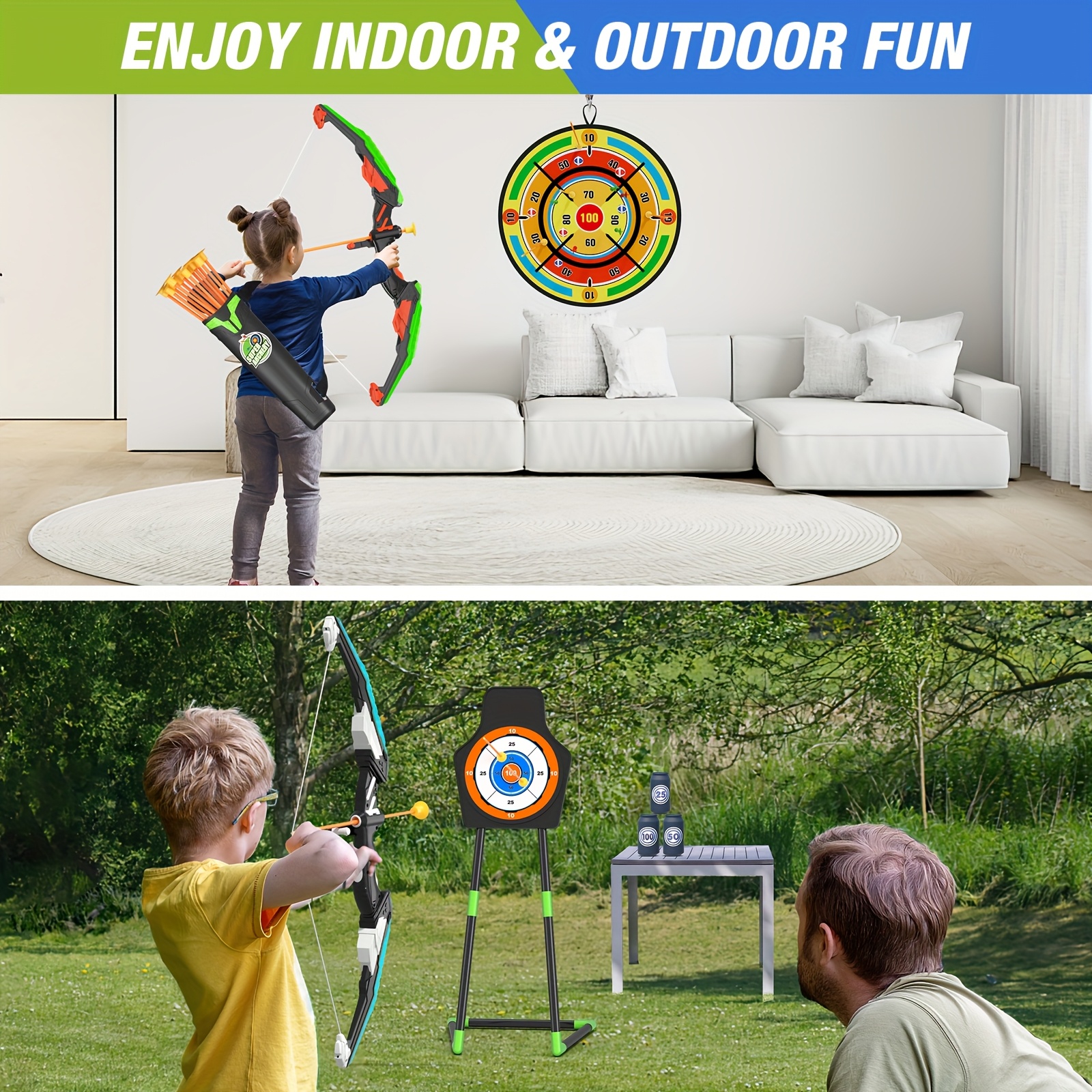 2 Pack Kids Bow And Arrow with 29