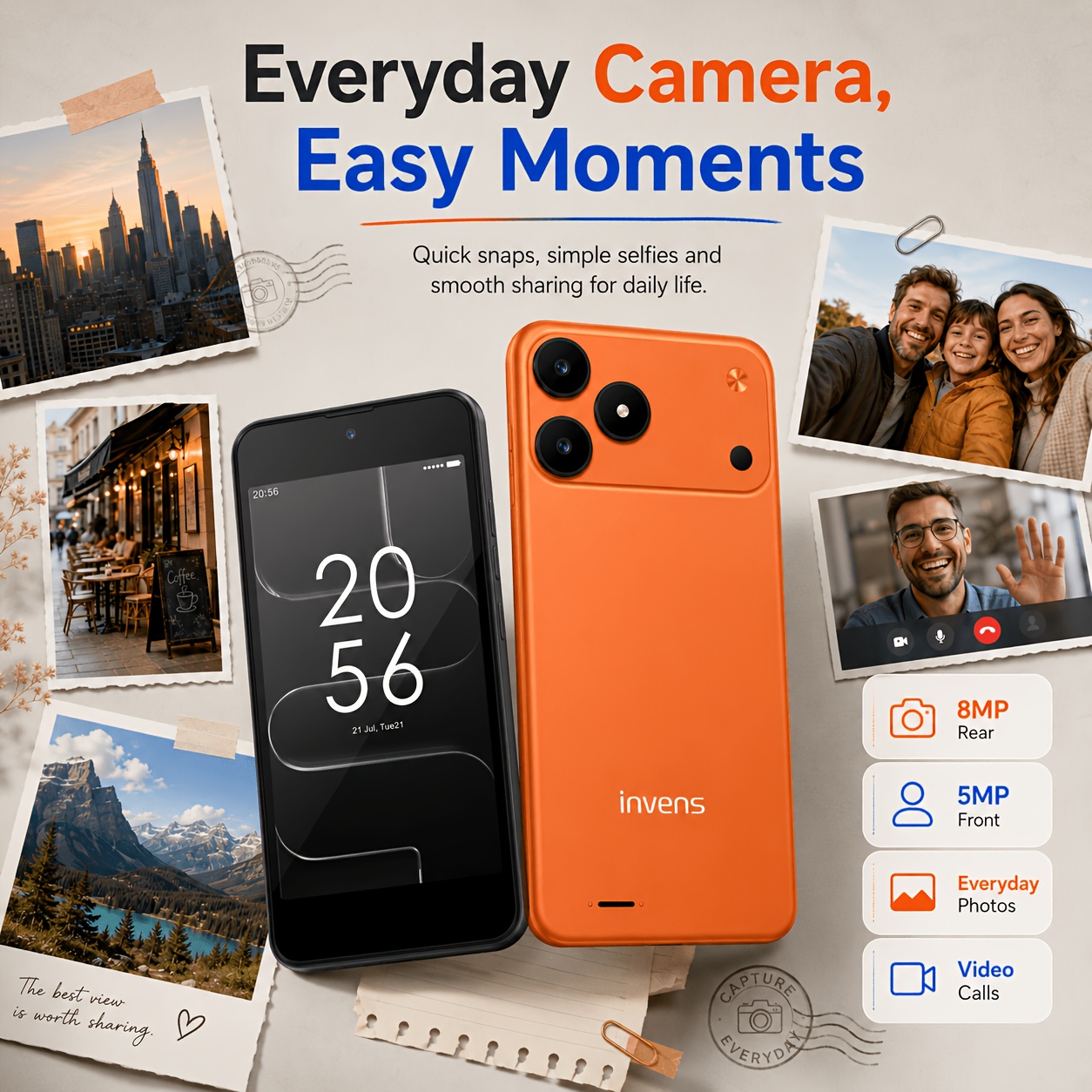 Image of Tk02 Phone | 5-inch Mini Unlocked Smartphone | 9gb (3+6) + 32gb Rom | 4g | 8mp + 5mp Camera | Face Unlock | 2500mah Removable Battery | Usb-c, Compact, Gps, Travel, Outdoor, Daily Backup, Thin, Light