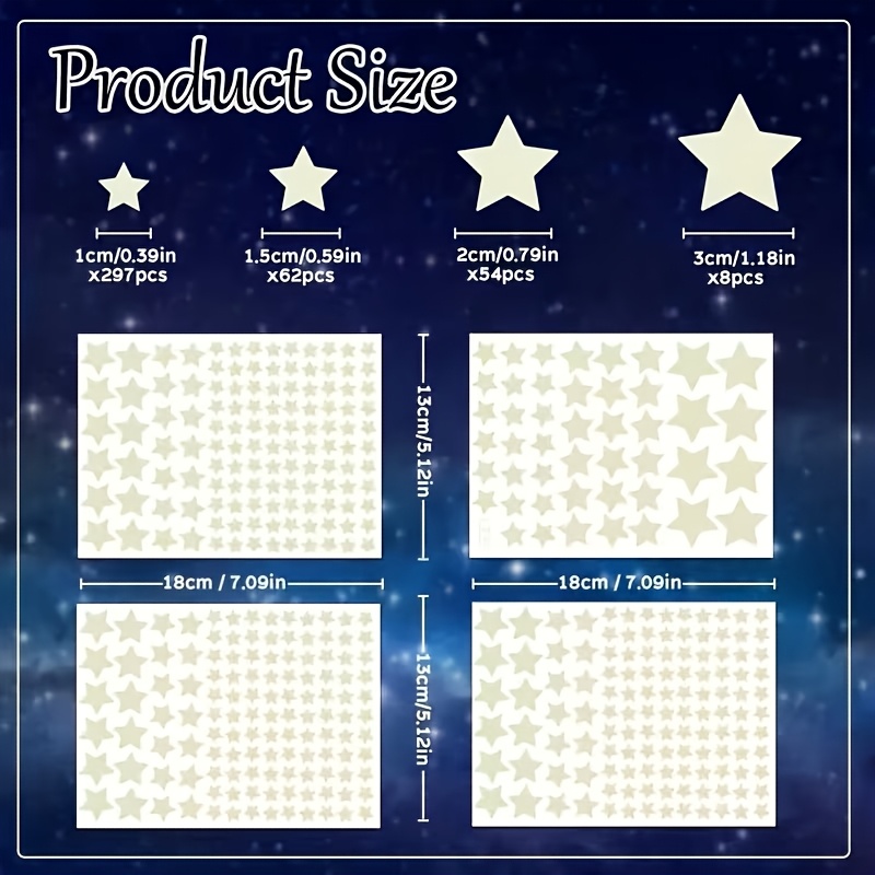4pcs Of -the- Wall Stickers - Self-adhesive Pet Decorations For Walls And Ceilings, Featuring A Sky Effect That In The Dark, Suitable For Bedrooms And Living Rooms, Removable Magical Starry Atmosphere