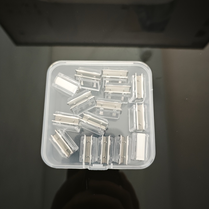 TEMU 16pcs Set-trouser Hem Clips (15 Clips + 1 Storage Box): Sew-free And Removable; The Problem Of Long Trouser Legs; Adjustable Length Clips For
