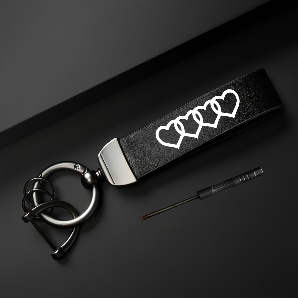 E-shop 1 Schlüsselanhänger aus PU-Leder – Strapazierfähiger Autoschlüsselhalter mit Metallring – Deko für Zuhause & Büro – Stilvolles Autozubehör –