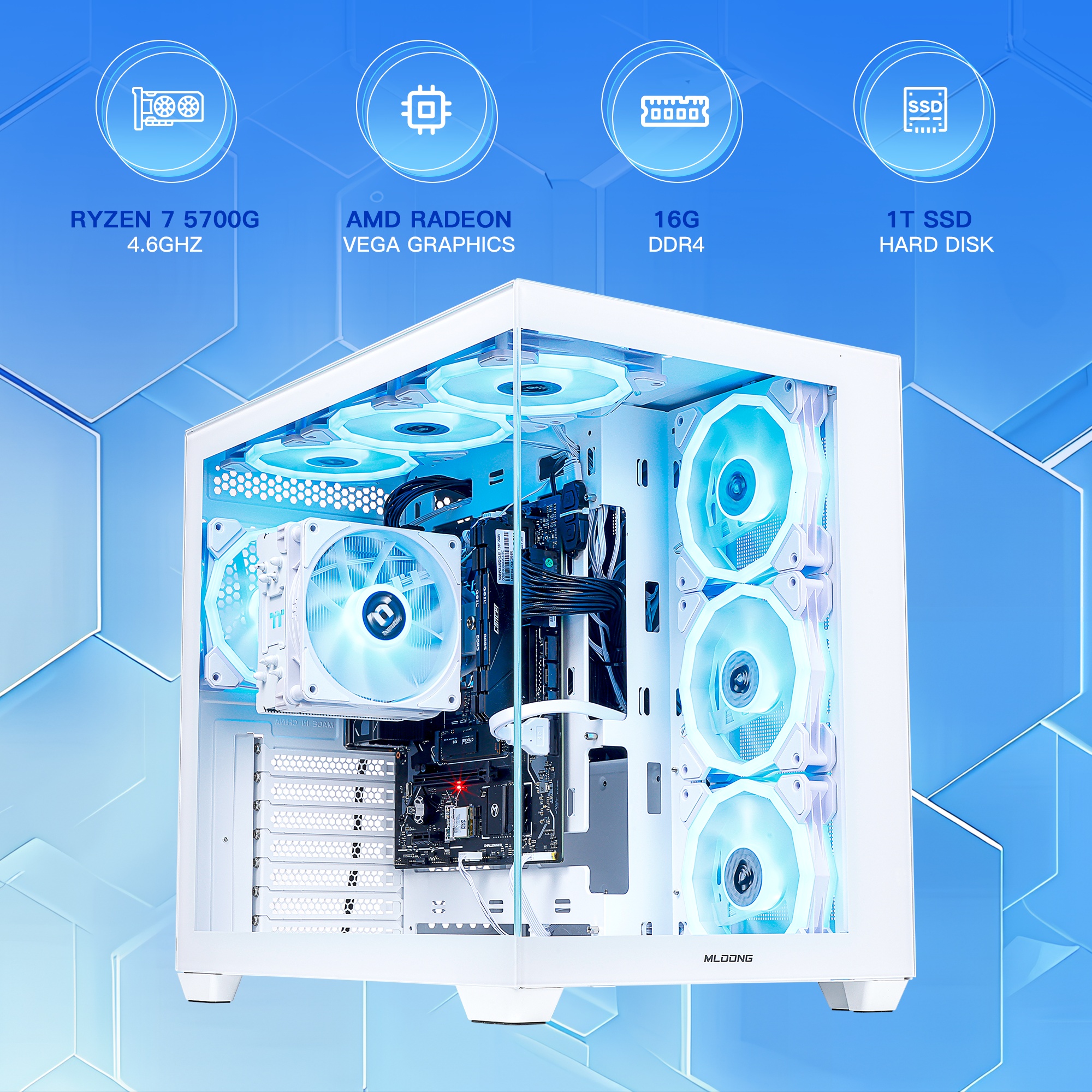 Gaming & Kantoor Desktop PC met AMD Ryzen 7 5700G