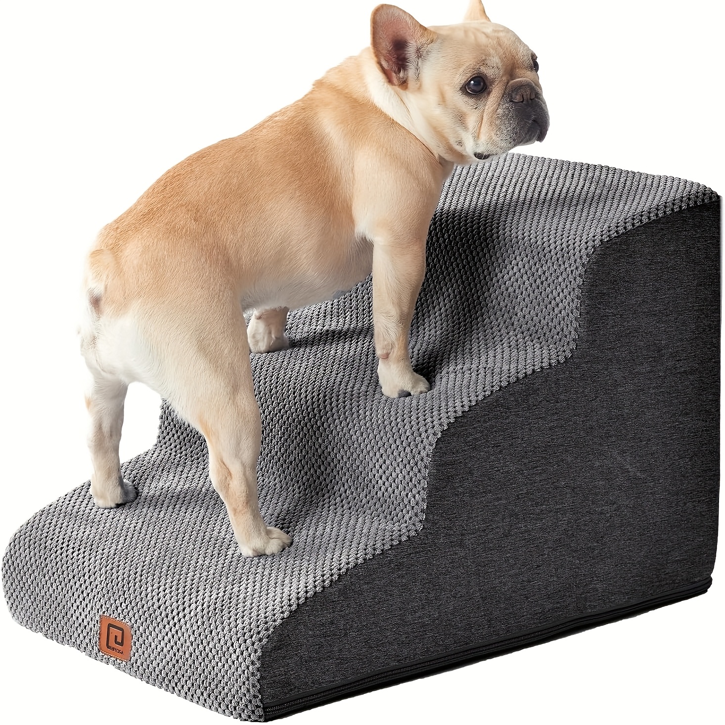 TEMU 3 Tier Dog Stairs For Tall Beds And Sofas Non-slip, Durable Synthetic Fiber Pet Stairs For Dogs And Cats With , Includes Mounting Brackets, Pet Stairs