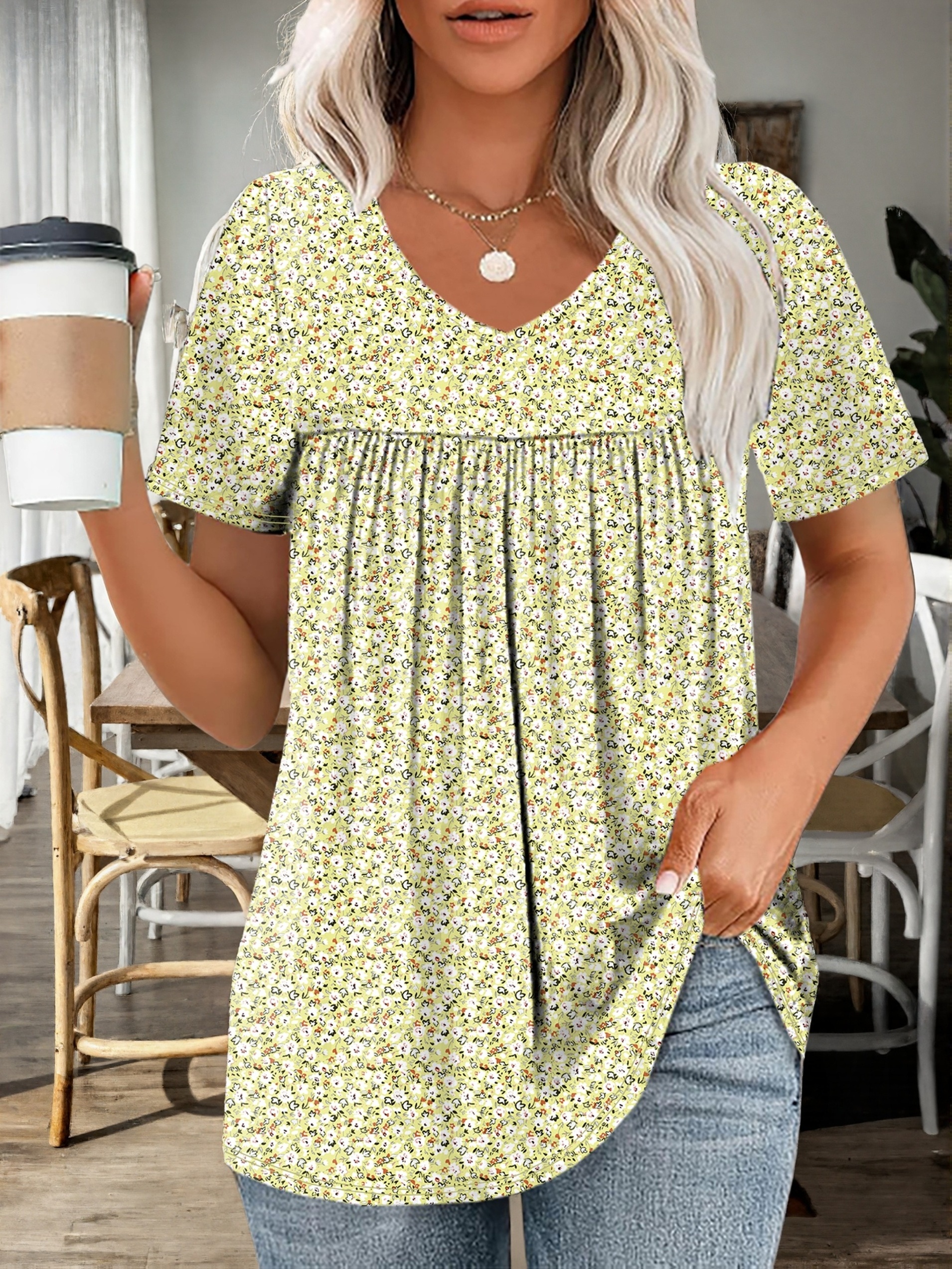 plus size plus size fashion floral print t shirt