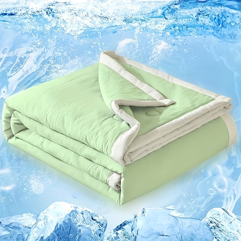 1pc Cooling Comforter - Fabric Absorbs Body Heat, Lightweight Cool Fluffy Cooling Blanket For Night Sweats Hot Sleeper (blue)