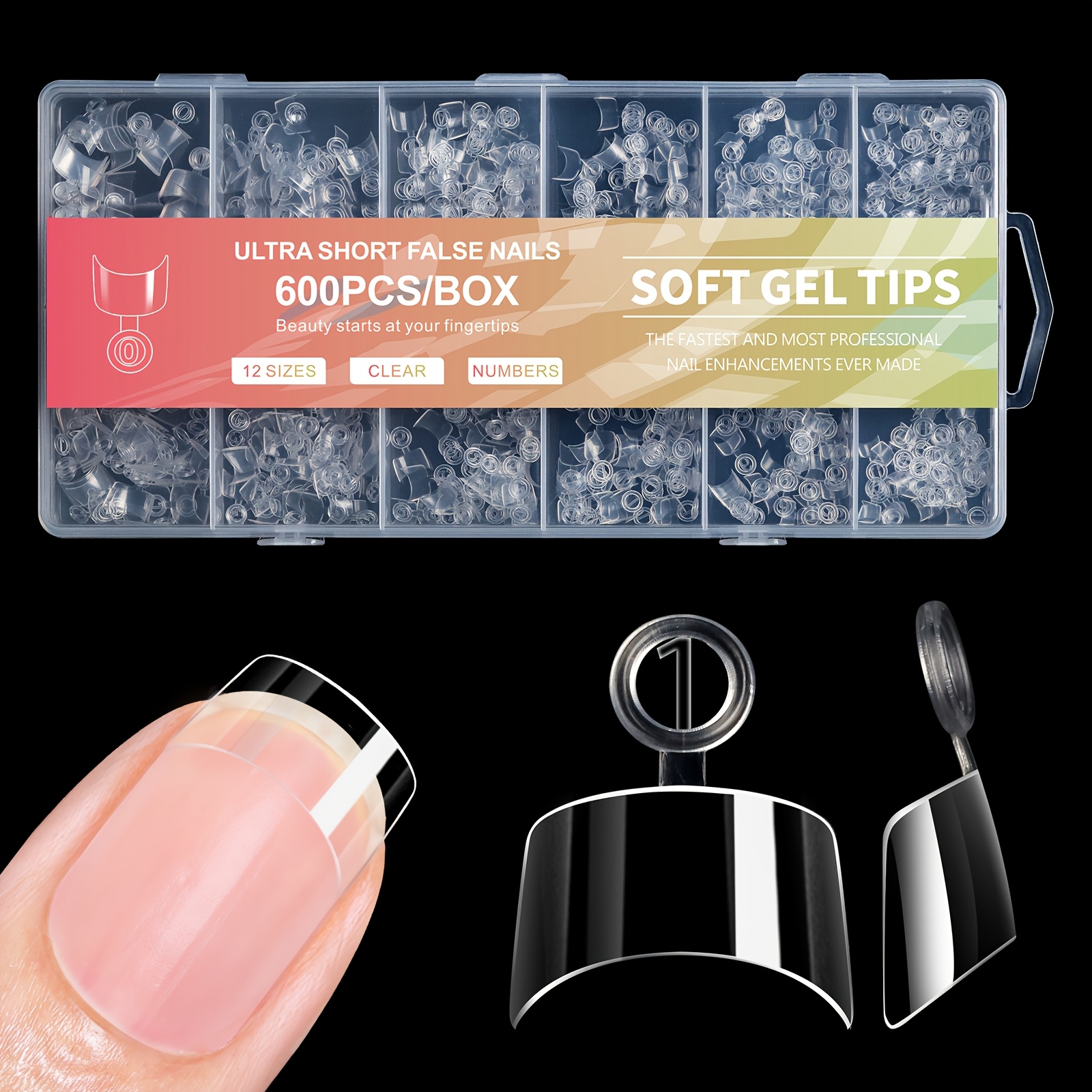 Nail Tips Super Short, No-etch, , European And American Frosted Fake Nails, 600pcs Nail Tips