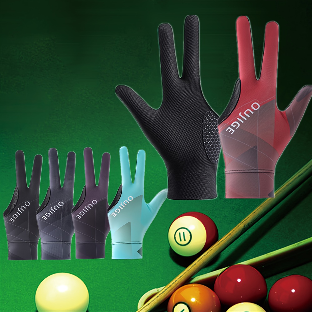 

1pc Free Size Left Or Full Fingers Billiard Gloves For Men And Women, Professional Breathable Anti-slip Snooker Pool Glove Accessories