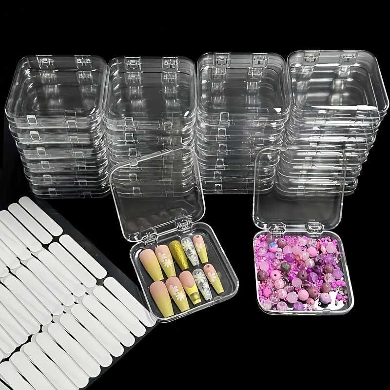 

24pcs Plastic Press-on Nail Storage Box, Lidded Acrylic Fake Nail Display Box, Clear Nail Holder Container For Nail Salon Accessories And Fake Nail Organization