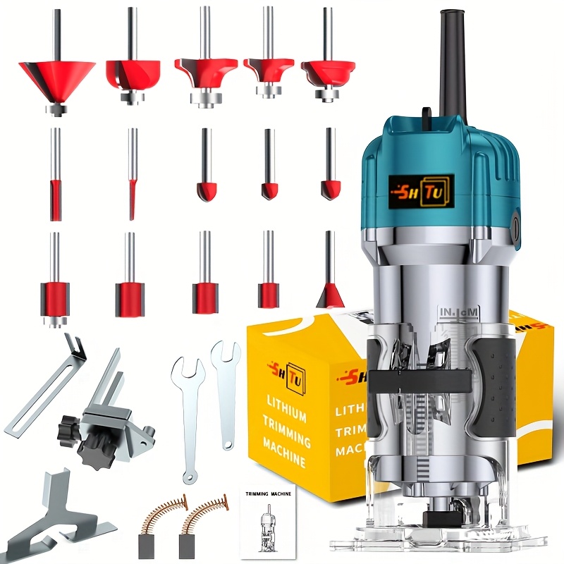 TEMU Portable , Woodworking Edge Trimmers, Routers, Edge Trimmers, Woodworking Milling Cutters - Compact Milling Cutters For Woodworking - High Power