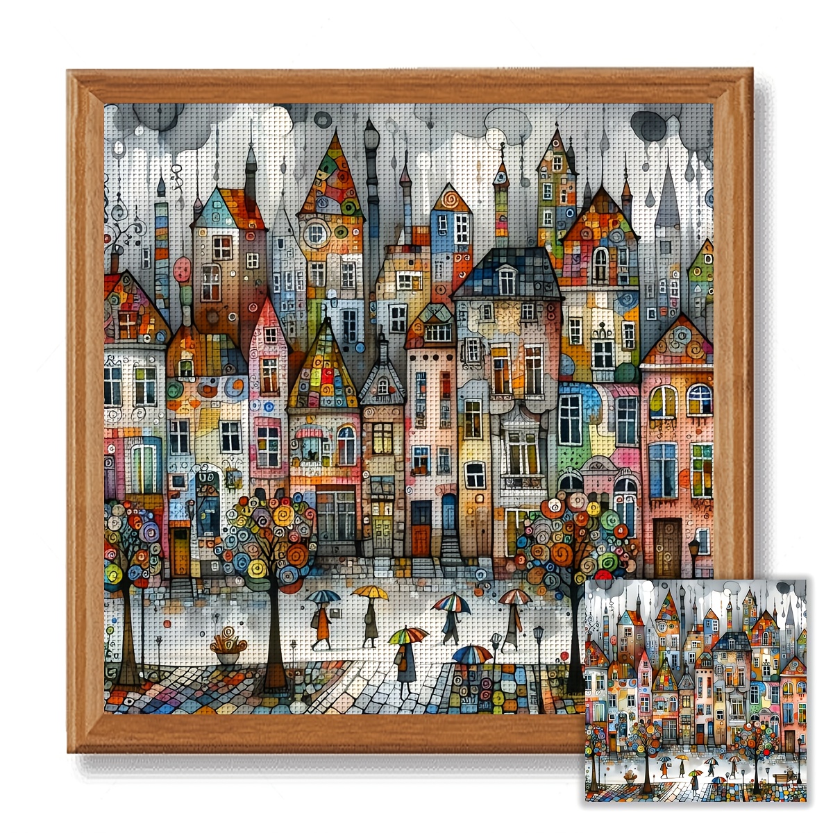 TEMU 1pc Frameless 40x40cm/15.7x15.7-inch 11ct/14ct Printed Cross Stitch Diy Kit, A , Suitable For Relaxing Diy Cross Stitch Sets For Adults And