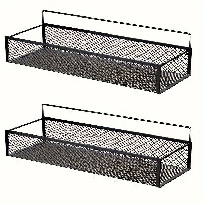 E-shop 2 Stk. Großraum-Metall-Badezimmerregale - Wandmontiert, Abtropfende Eisen-Aufbewahrungsregale für Kosmetik & Essentials, für Heimdekoration,