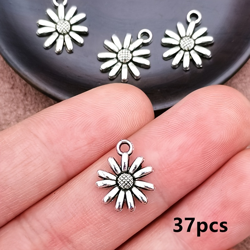 TEMU 37pcs Pendentifs Charme Marguerite , Ajouts de Bijoux Style Bohème, Fabrication de Bijoux Fait Main Bracelet Collier Boucles d'Oreilles