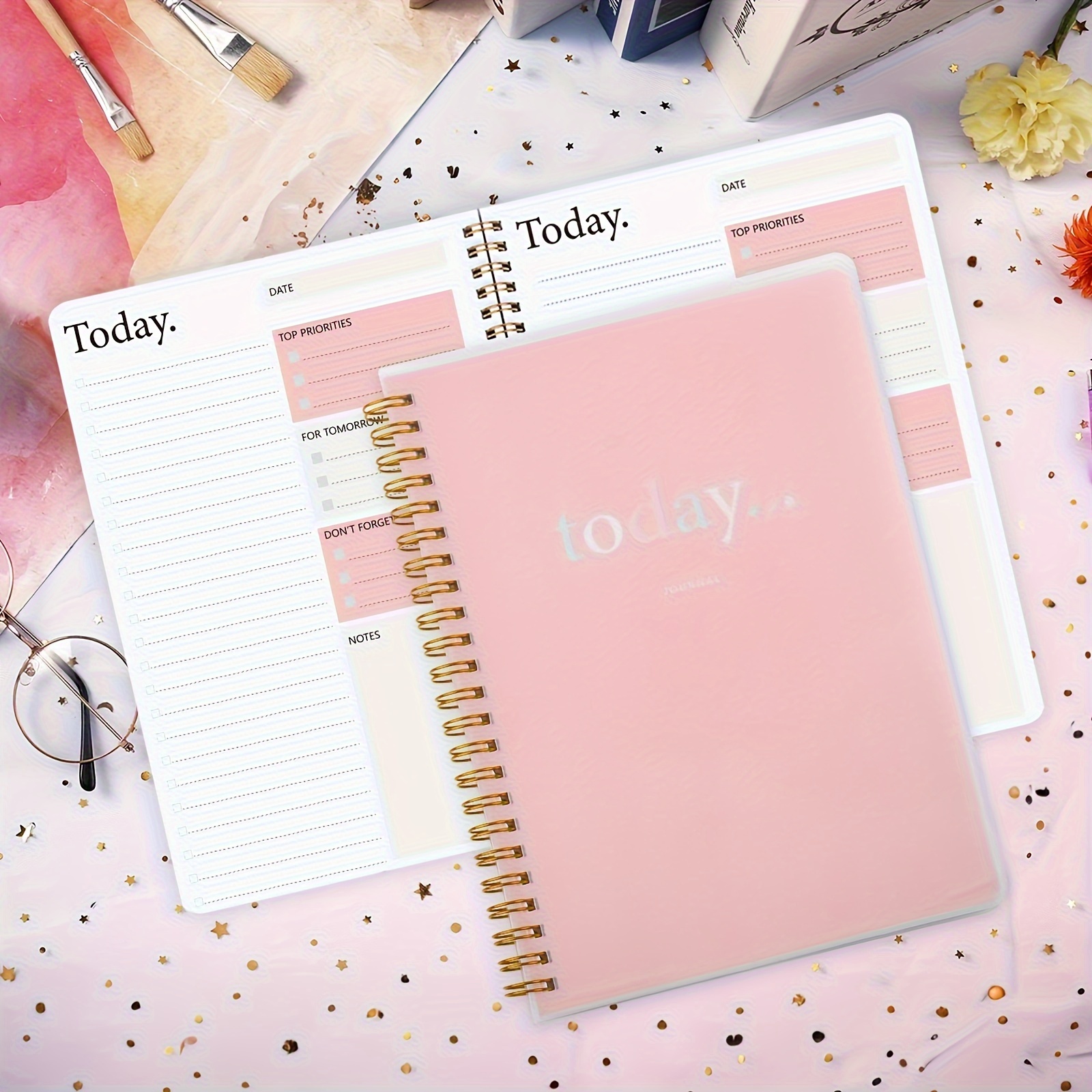 

Efficient Daily Task Planner - Undated To-do List Notebook, 5.7x8", 52 Sheets, Spiral Bound Pvc Cover By Trees