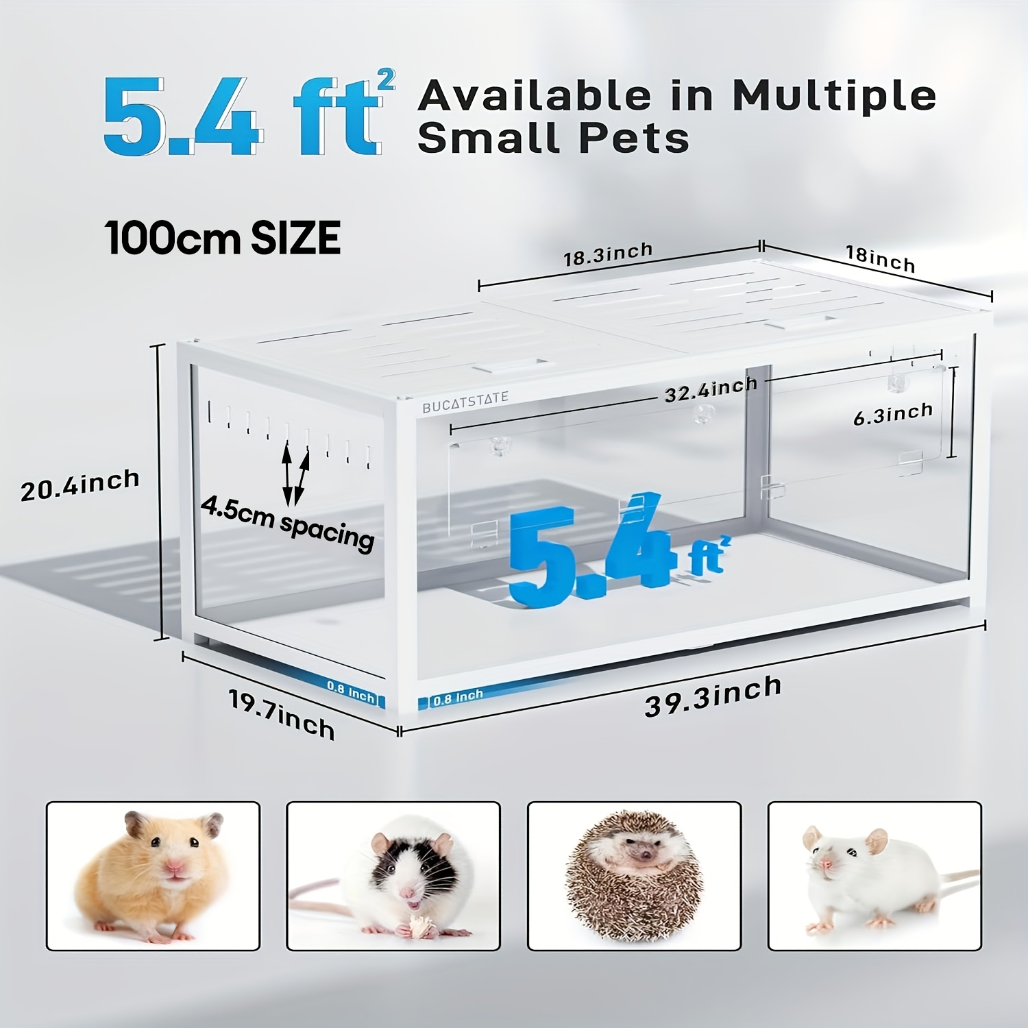 BUCATSTATE Hamster Cage 3.0, Spacious Stackable Metal Cage