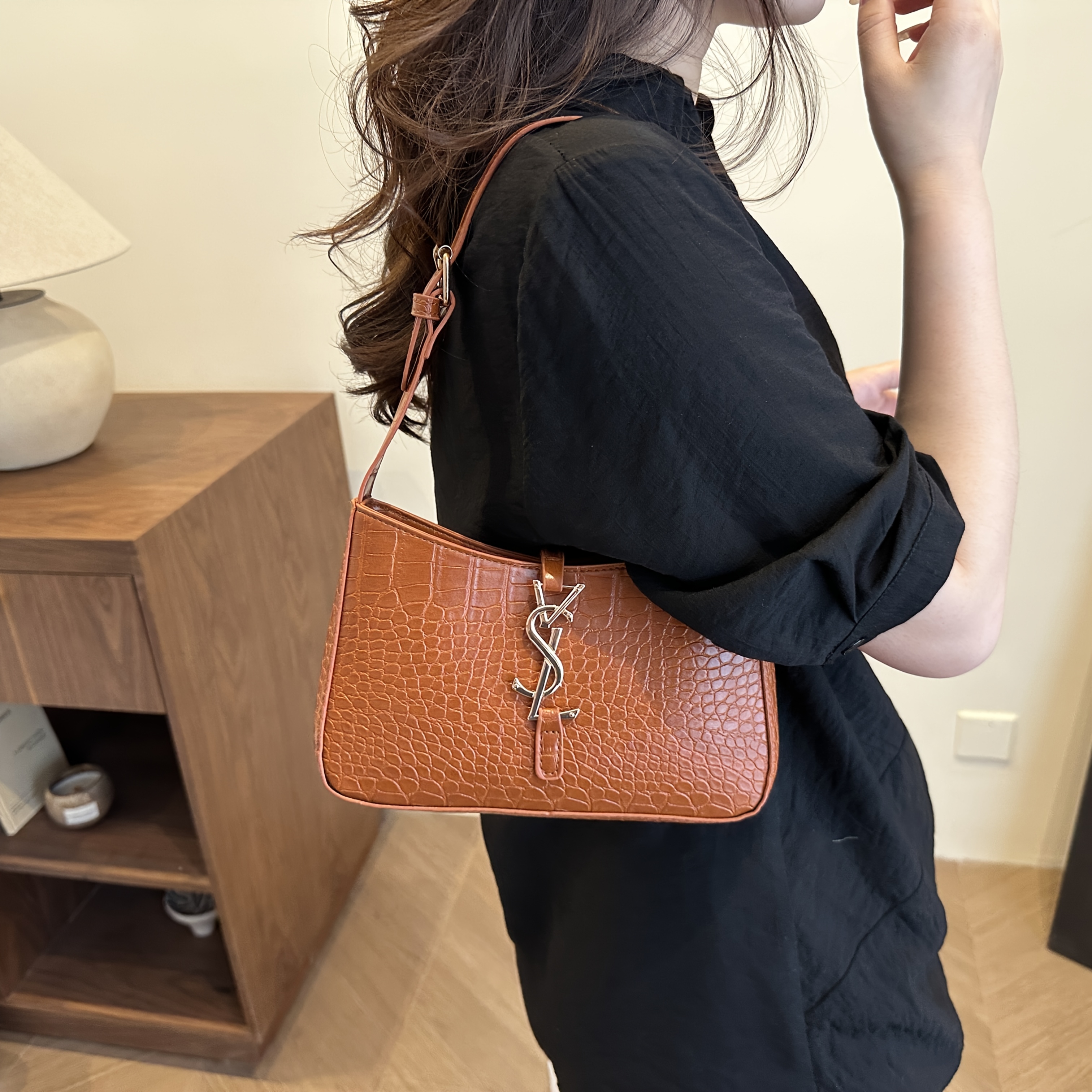 new womens shoulder bag underarm bag handbag stylish fashionable high end elegant and   casual comfortable versatile durable and cost   in black dark brown light brown white ideal for commuting shopping  
