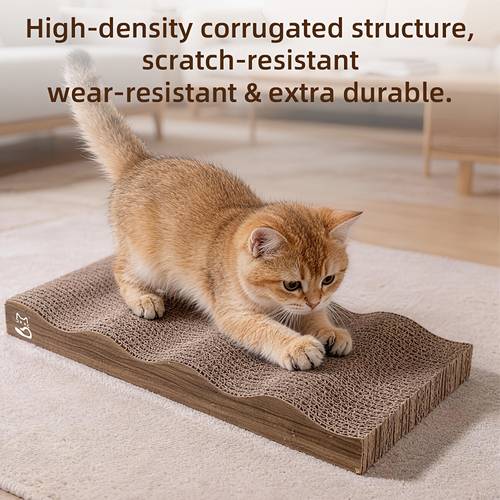 flat wave cat scratching board wear resistant non shedding cat claw board corrugated paper grinding claws anti scratching sofa protection kitten supplies