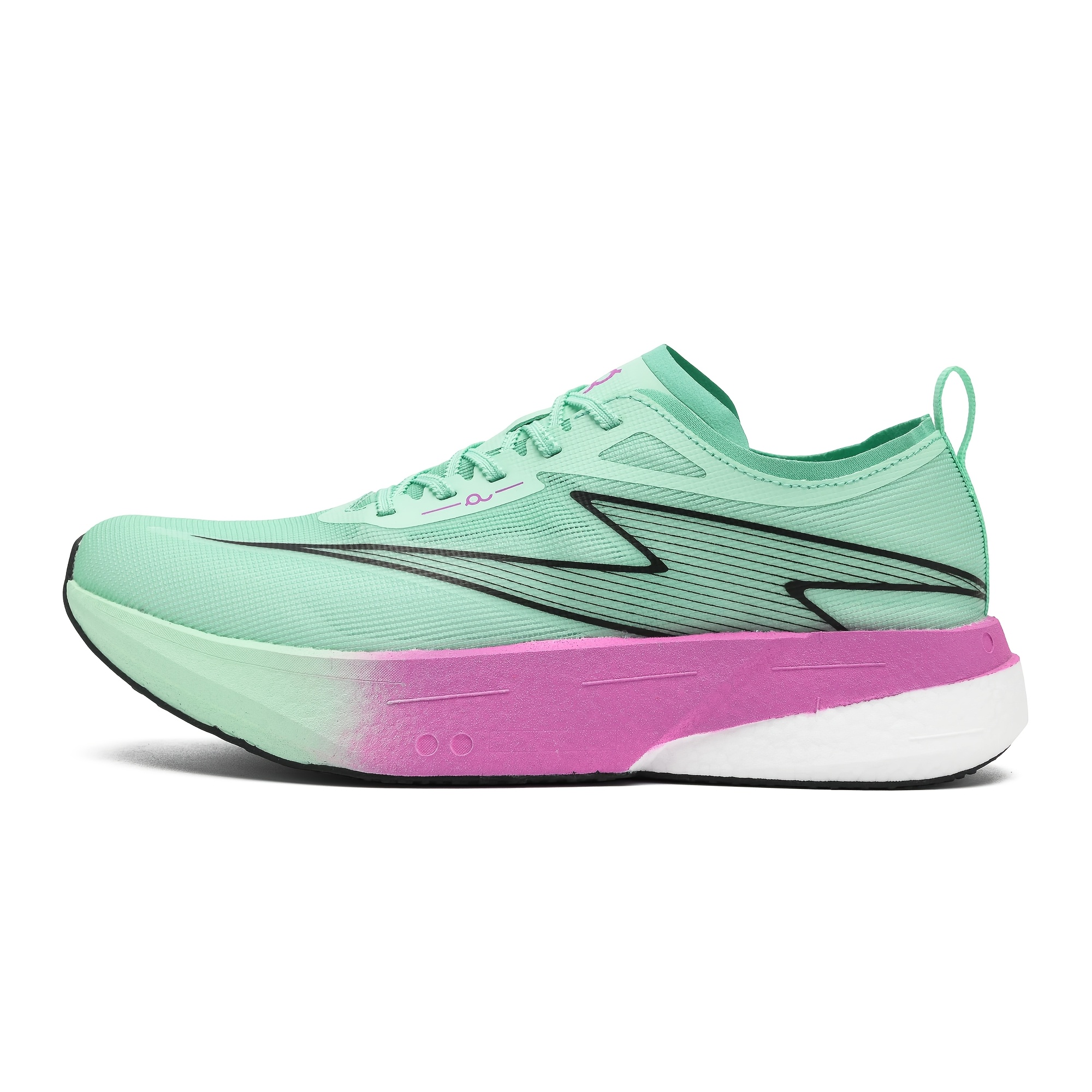 New Men'S Professional Carbon Plate Running Shoes, Breathable Toe Design, All-Season Performance Sneakers for Gym, Jogging, Everyday Wear – Geometric Style, Low Top, Lace-Up, Stable Fit, Ideal for Training, Hiking, Outdoor Activities
