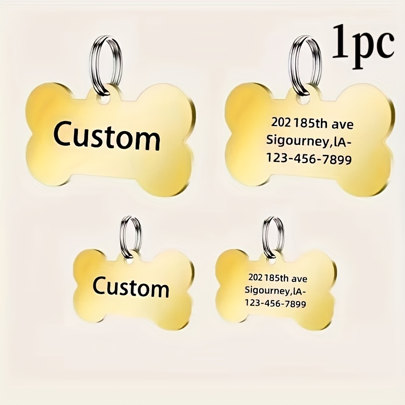 Stainless Steel Dog Tag Pet Pendant with Mirror Engraving