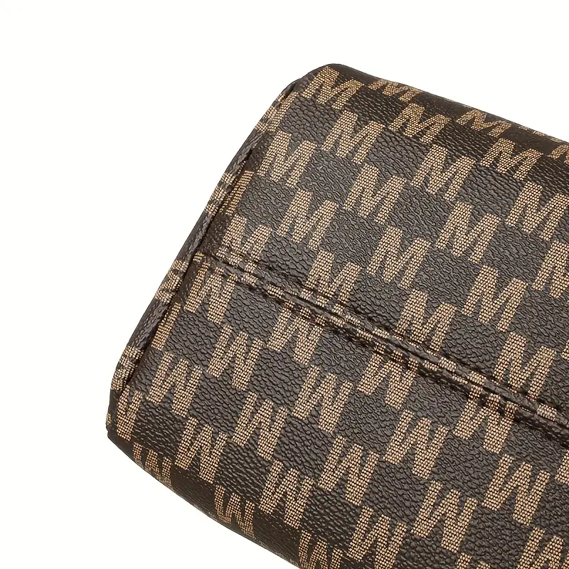 2pcs retro style letter print large capacity tote bag with fixed shoulder strap polyester lining very suitable for daily use and work commuting synthetic single shoulder bag metal chain belt included safety zipper closure polyester lining fashionable durable suitable for daily use everyday handbag fashion womens accessories polyester lining details 5