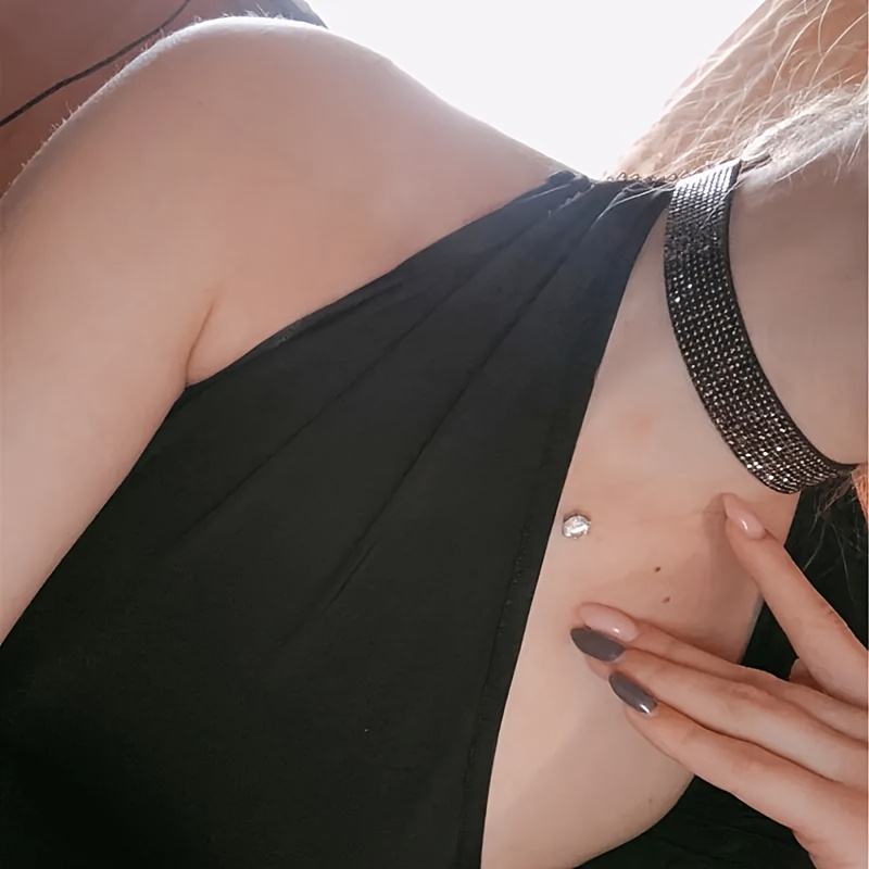 Pair of Gothic Punk Choker Necklaces & Red Rhinestone Collarbone Chains