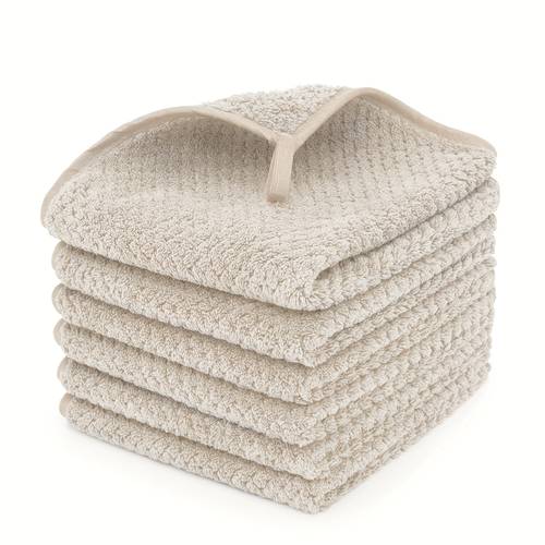 set of 6 washcloths made from cotton featuring a soft texture and high absorbency reusable face towels measure 13 inches and are easy to rinse in grey for facial cleansing