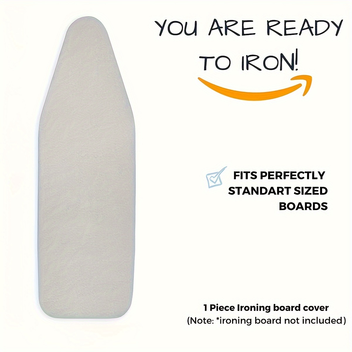 

1pc Thickened Ironing Board Cover, , Four-layer Thickened, , Surface Coating Steam, Reduces Ironing Time By Half, Polyester Fiber With No Battery