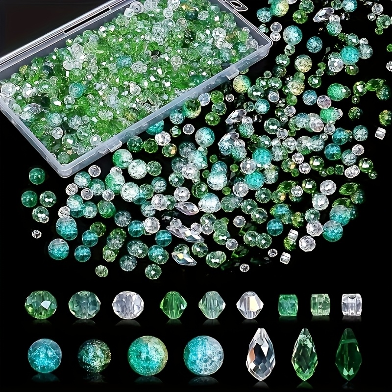 Image of 380pcs 's Day Glass Beads Sizes Shapes Styles Beads Jewelry Making Use For Necklace Bracelet Earrings Phone Chain Handicraft Additions Materials Holiday Gifts