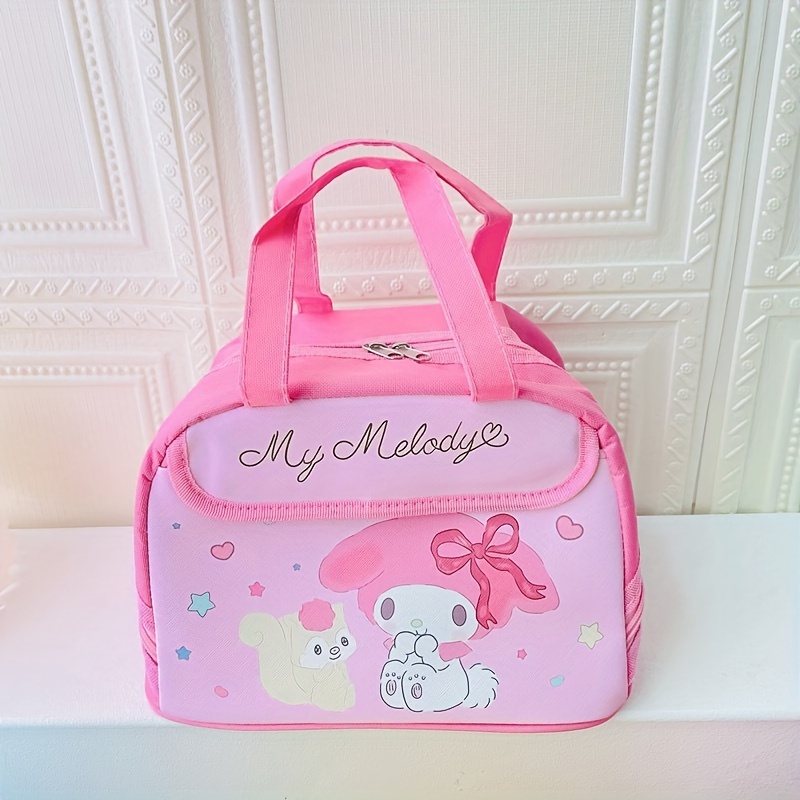 Sanrio Hello Kitty Kuromi Insulated Lunch Bag - Large Capacity, Portable Bento Box Carrier For Students  Durable Fabric Bag