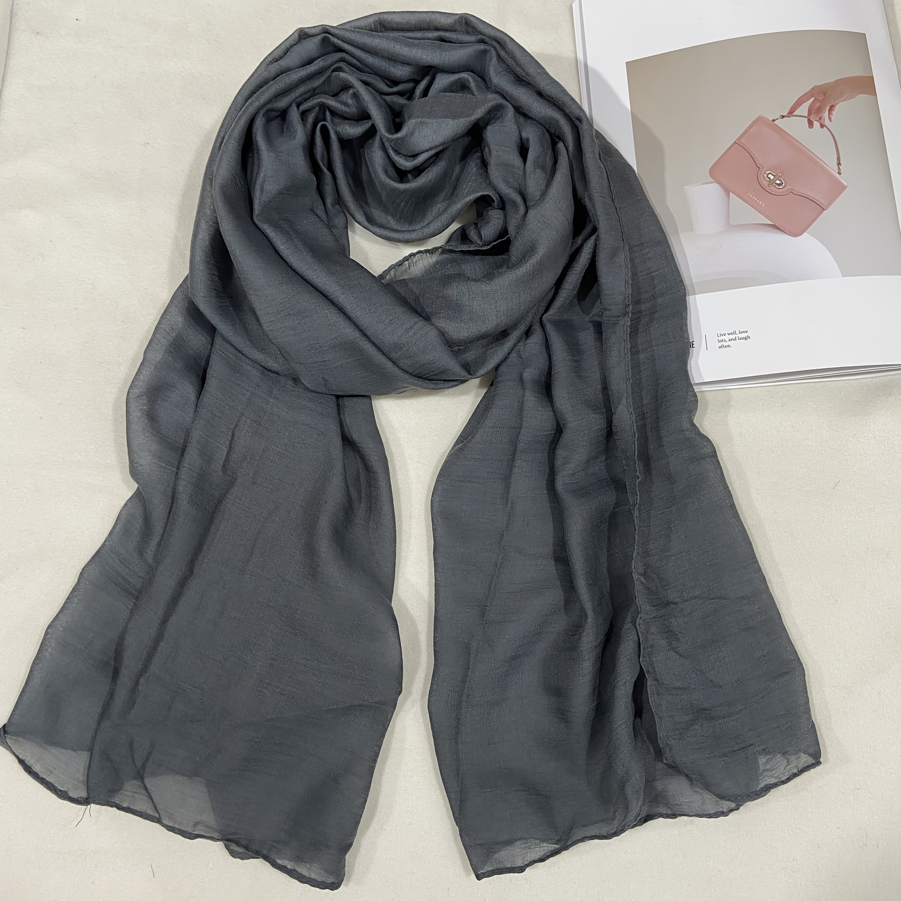 TEMU Women's Fashion Solid Color Scarf Shawl For Daily Wear, Travel, Office And Gift