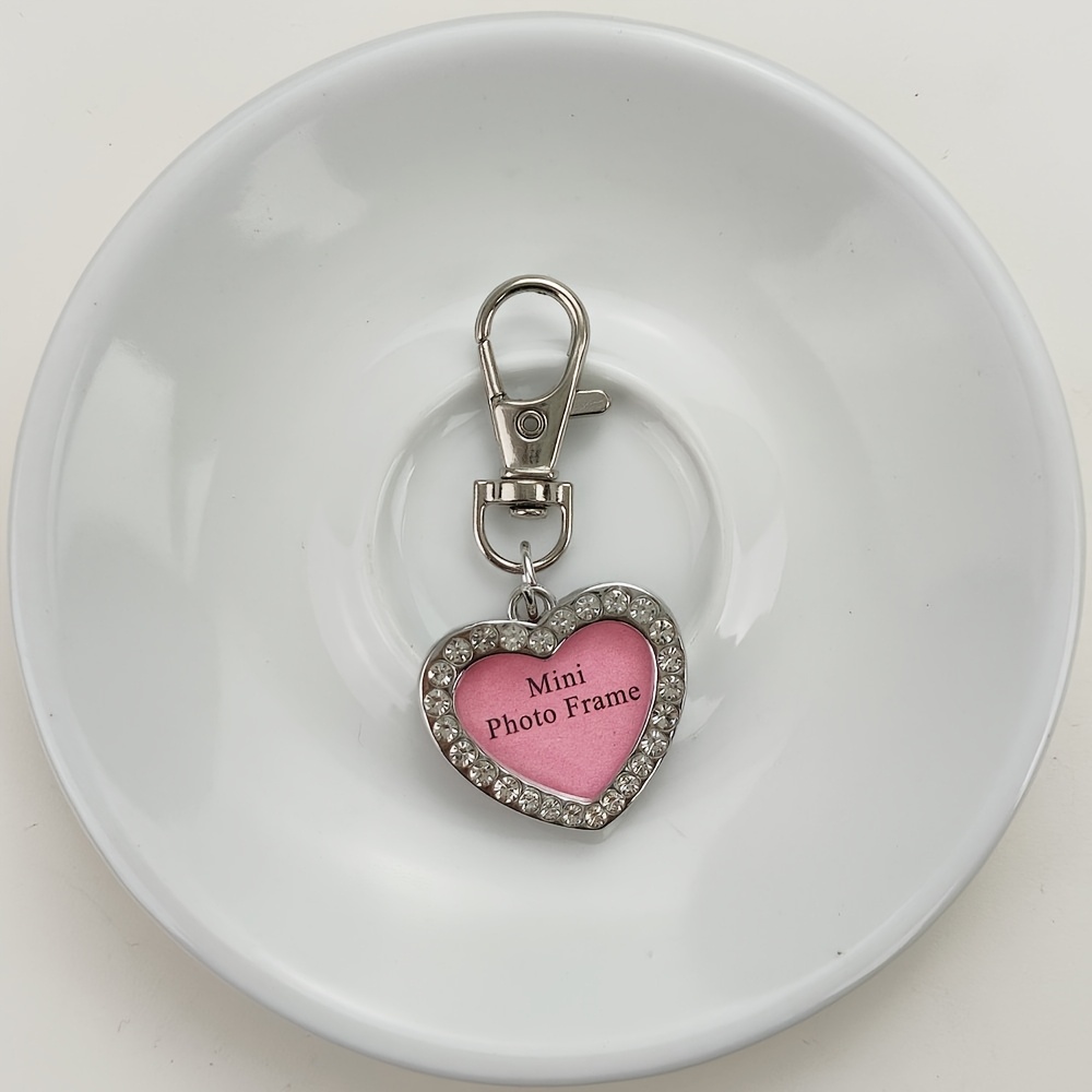 1pc Simple And Fashionable Replaceable Photo Heart Keychain Men' Key Alloy Accessory Pendant Bag Pendant Fun Souvenirs Indoor Desktop Party Give Creative Birthday Gifts