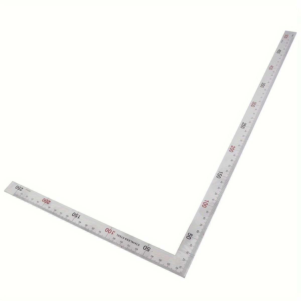 TEMU ePathChina 500mm 1mm 두께 304 스테인레스 스틸 직각 사각형, 90도 목공/사무용 측정 도구, 측정 정확도, 비용 없음, 배터리 없음