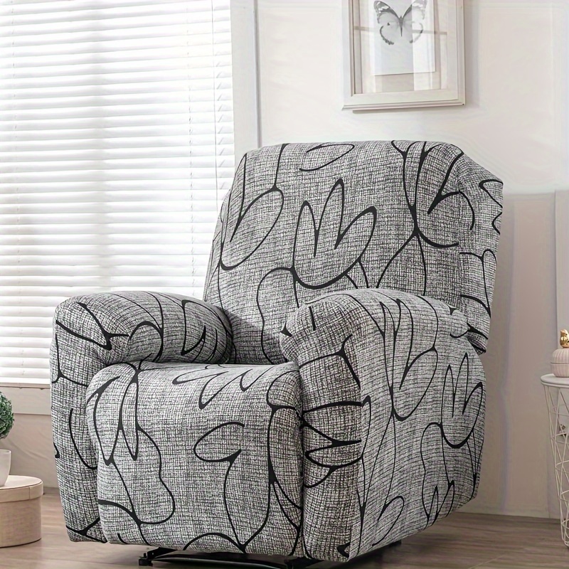 

Stretch Armchair Slipcover - Polyester 92%, Spandex 8% - Machine Washable Band One-piece Recliner Cover With Non-slip Grip - Fits Single Sofa Chairs (4-piece Set)