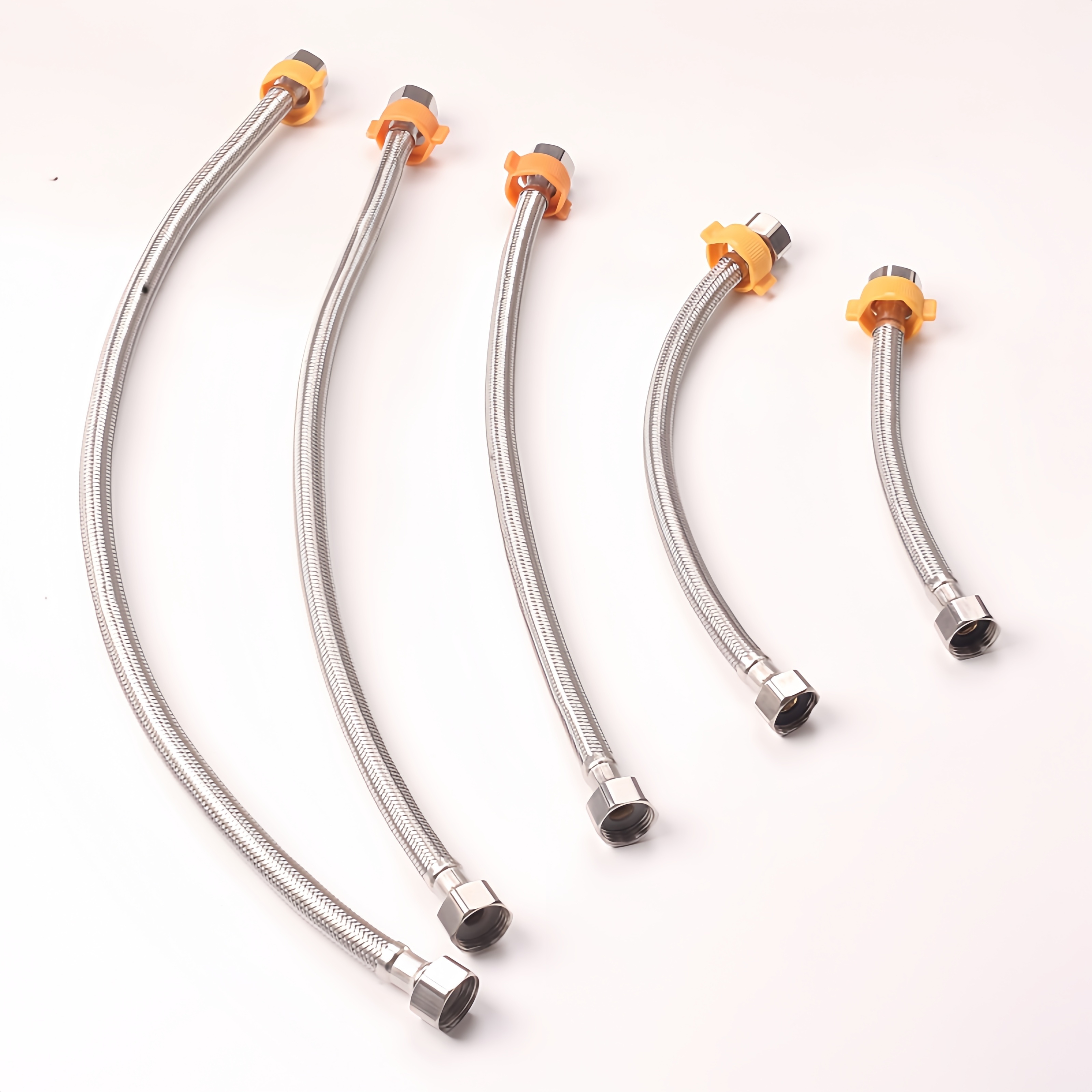 20cm 30cm 40cm 50cm 60cm 80cm 100cm 120cm 150cm 200cm G1/2 SUS304 Steel  Water Pipe 304 Stainless Steel Plastic Faucet Connector for Pl