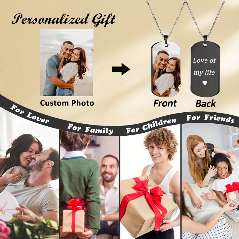 Customized Photo Laser Engraved Pendant Necklace
