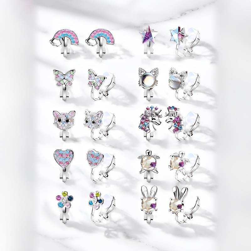 TEMU A Set Of Exquisite, Elegant, Fashionable, And Versatile 10 Pairs Of Women's Ear Clips, Featuring A Unique And Sophisticated Design