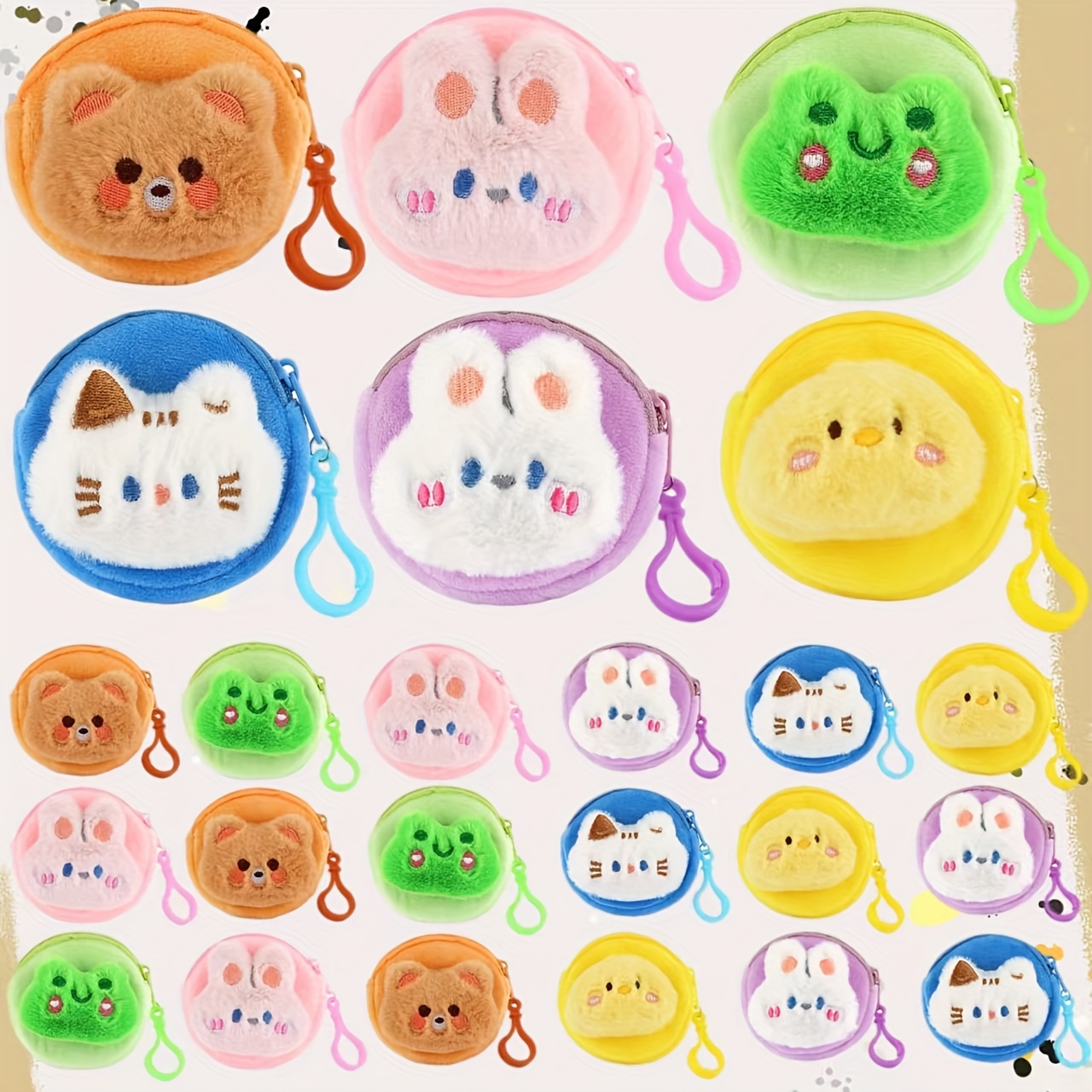 TEMU 12 Pcs Cute Coin Purse For Women, Coin Pouch, Mini Wallet With Zipper Keychain, Purse For Women On Back To School Halloween Christmas Exchange